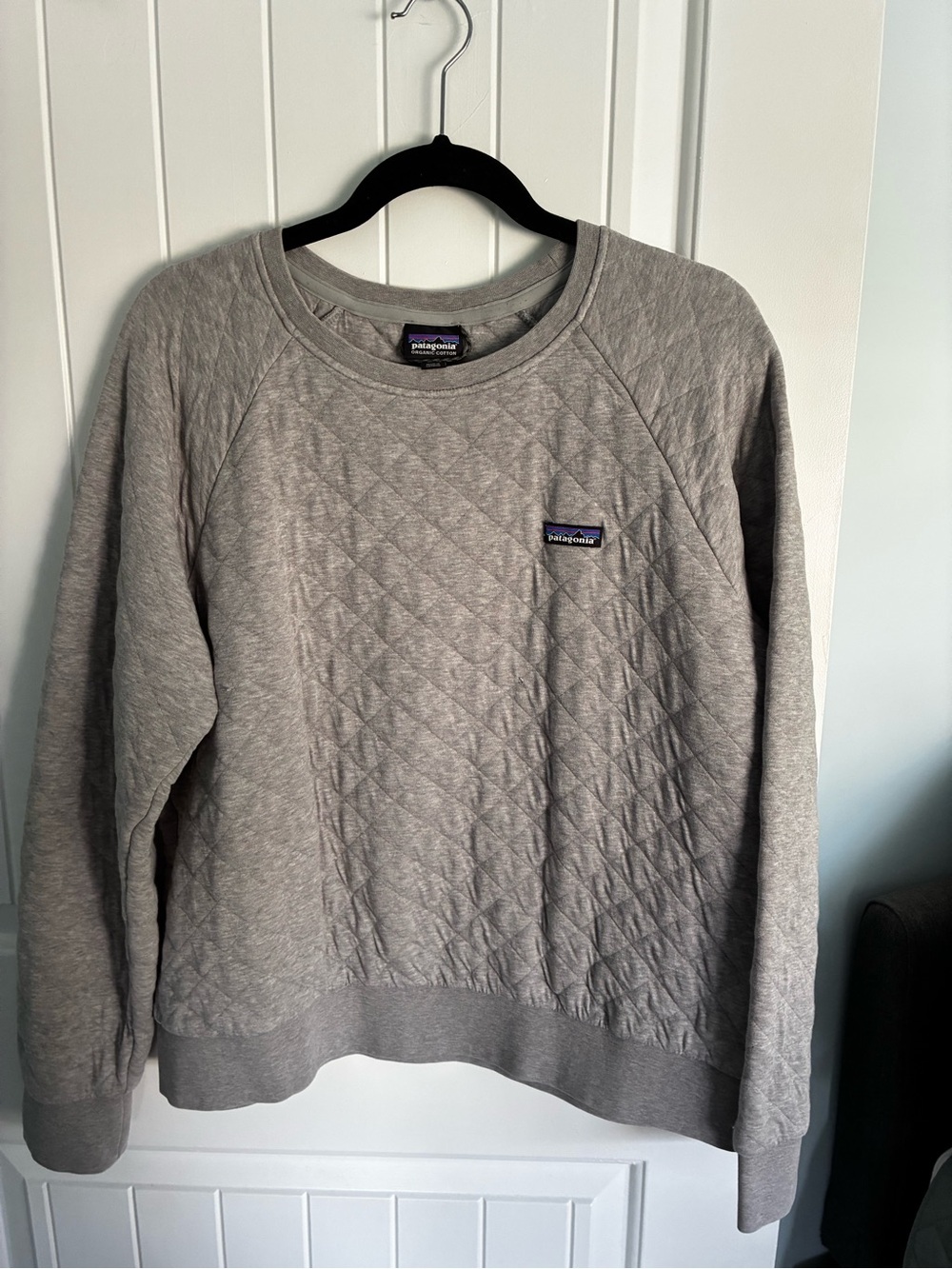 Patagonia Quilted Crewneck Sweater - Light Gray